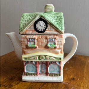 Vintage Painted Storefront Teapot